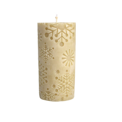 bees wax candle snowflake