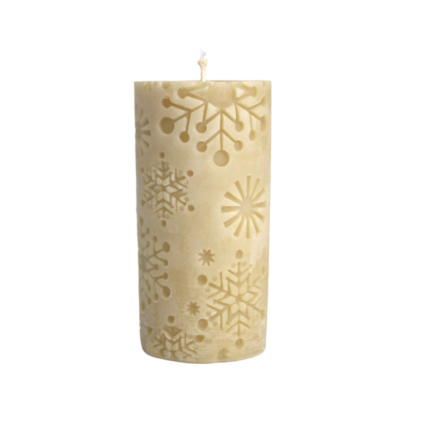 bees wax candle snowflake